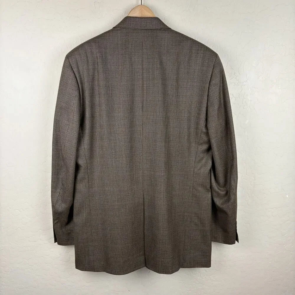 LAUREN Ralph Lauren Houndstooth Wool Sport Coat Blazer Mens Size 42L Business